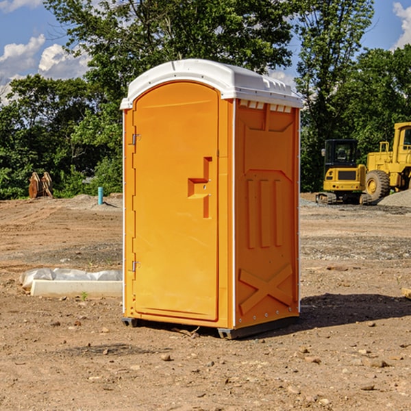 how often are the portable restrooms cleaned and serviced during a rental period in Jackson Center OH